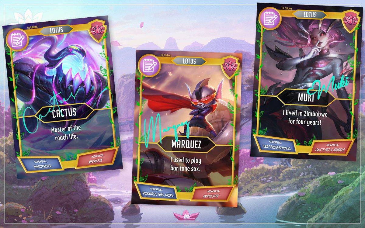 Lotus (@lotus_org) on Twitter photo No trap cards here, these followers are ready to support their lotus champions. 👑
Advisor: <a href="/marquez13/">marquez speller</a>
General Manager: <a href="/cacliia/">Cactus</a>
Team Manager: <a href="/MookiMuki/">Muki Mooki</a> No trap cards here, these followers are ready to support their lotus champions. 👑
Advisor: <a href="/marquez13/">marquez speller</a>
General Manager: <a href="/cacliia/">Cactus</a>
Team Manager: <a href="/MookiMuki/">Muki Mooki</a>