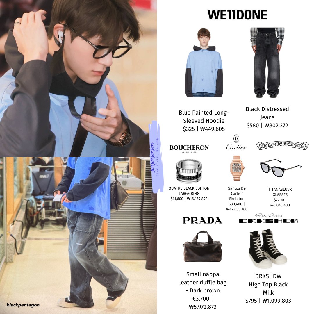 jjjjen0423's tweet image. 250808 GMP 
WE11DONE - Boucheron - Cartier - Chrome Hearts - Prada - Rick Owens DRKSHOW

#JENO #제노 #NCT제노