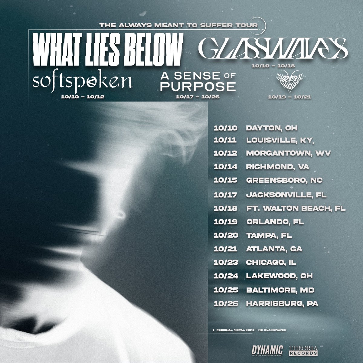 What Lies Below (@whatliesbelowpa) on Twitter photo ALWAYS MEANT TO SUFFER
Join us with <a href="/glasswavesmusic/">Glasswaves</a>, <a href="/asopband/">A Sense of Purpose</a>, <a href="/softspokenband/">Softspoken</a> and <a href="/bummerhoop/">summer hoop</a> all on select dates along the East Coast and Midwest this fall. Tickets are on sale now! ALWAYS MEANT TO SUFFER
Join us with <a href="/glasswavesmusic/">Glasswaves</a>, <a href="/asopband/">A Sense of Purpose</a>, <a href="/softspokenband/">Softspoken</a> and <a href="/bummerhoop/">summer hoop</a> all on select dates along the East Coast and Midwest this fall. Tickets are on sale now!