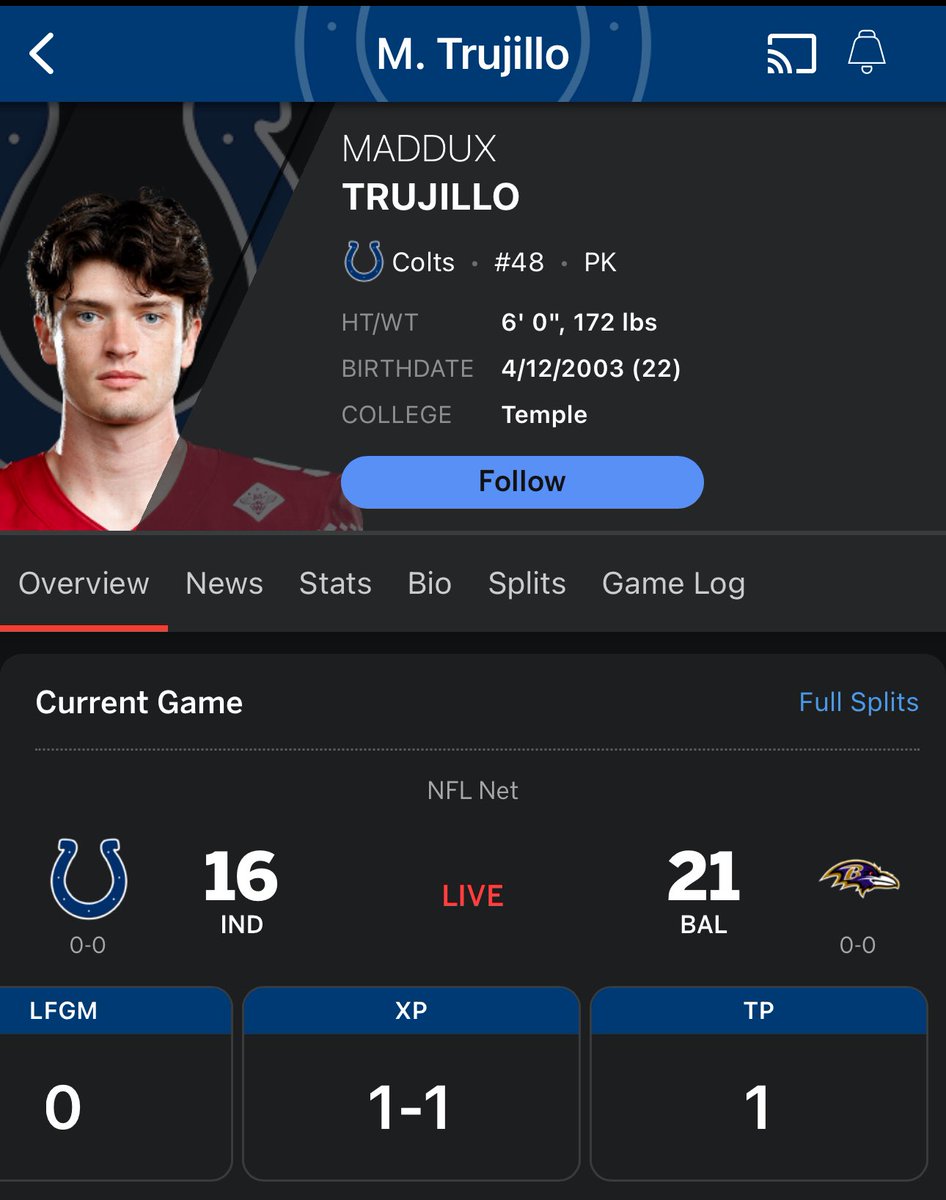 PK (D) TEMPLE FOOTBALL 8/30 (@phillybasement) on Twitter photo FIRST NFL POINT FOR TEMPLE LEGEND <a href="/MadduxTrujillo/">Maddux Trujillo</a> MANY MANY MORE TO COME <a href="/Temple_FB/">Temple Football</a> FIRST NFL POINT FOR TEMPLE LEGEND <a href="/MadduxTrujillo/">Maddux Trujillo</a> MANY MANY MORE TO COME <a href="/Temple_FB/">Temple Football</a>