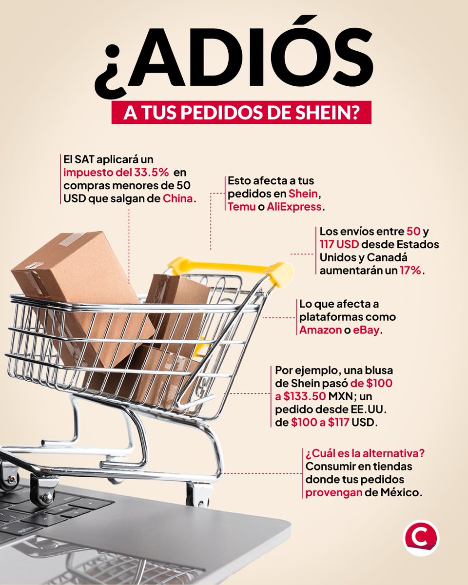 adn40 (@adn40) on Twitter photo #Central | ¡Justo en tu bolsillo! Tus compras chinas en plataformas como Temu, Shein, AliExpress, Amazon, Ebay, entre otras tendrán nuevos impuestos ⬇️💸📦
📷 <a href="/Central_mx/">Revista Central</a> te explica cómo afectarán a tu economía #Central | ¡Justo en tu bolsillo! Tus compras chinas en plataformas como Temu, Shein, AliExpress, Amazon, Ebay, entre otras tendrán nuevos impuestos ⬇️💸📦
📷 <a href="/Central_mx/">Revista Central</a> te explica cómo afectarán a tu economía