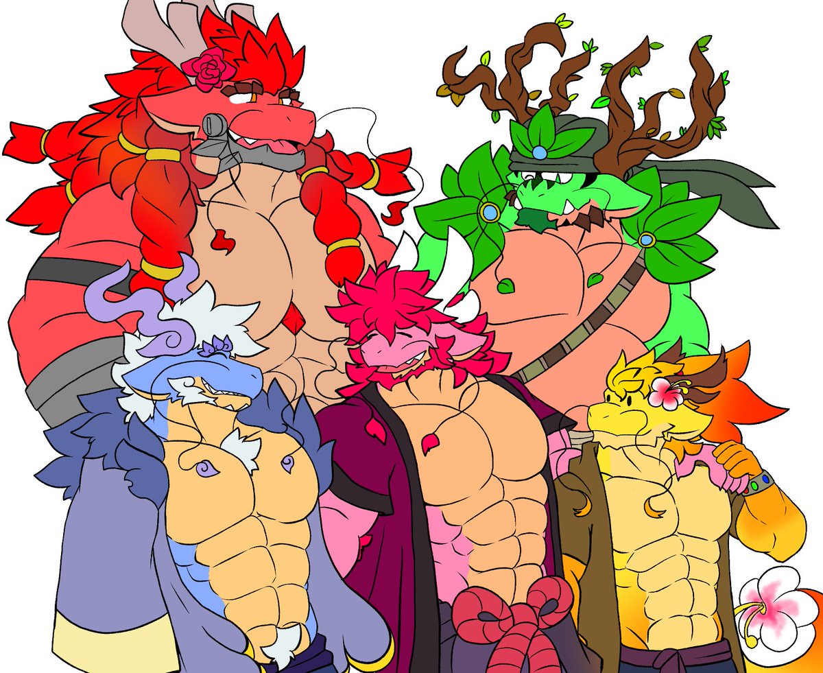 so i dreamed i was playing hide and seek with 4 handsome dragons and i drew em all 😭