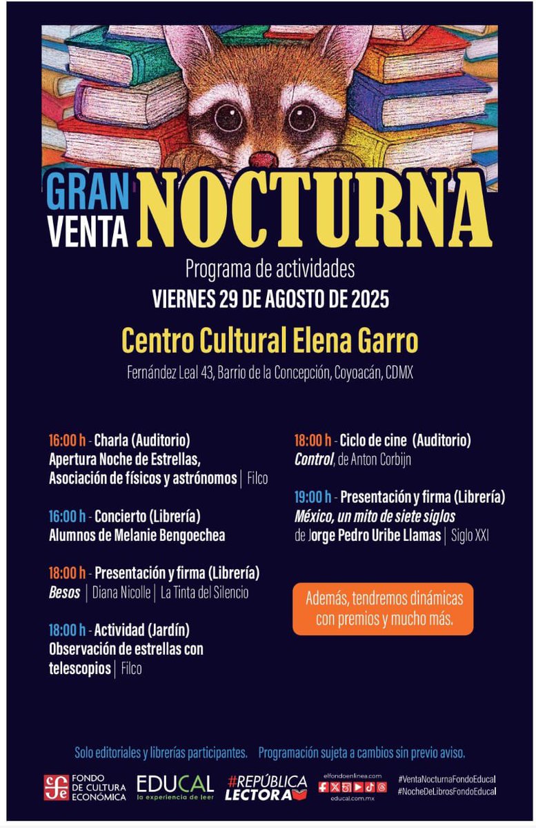 Gran venta Nocturna  en el Centro Cultural Elena Garro ♥️♥️♥️