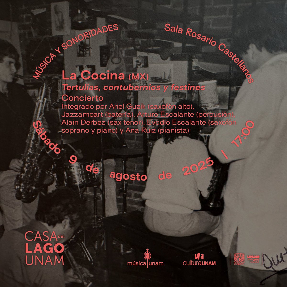 El sábado en Casa del Lago UNAM será posible el esperado reencuentro de la venerada agrupación de culto La Cocina. Esta presentación marcará una nueva etapa en su historia. ¡No faltes!

🎶tertulias, contubernios y festines | 17:00 | ✨shorturl.at/jsons
<a href="/musicaunam/">Música UNAM</a>