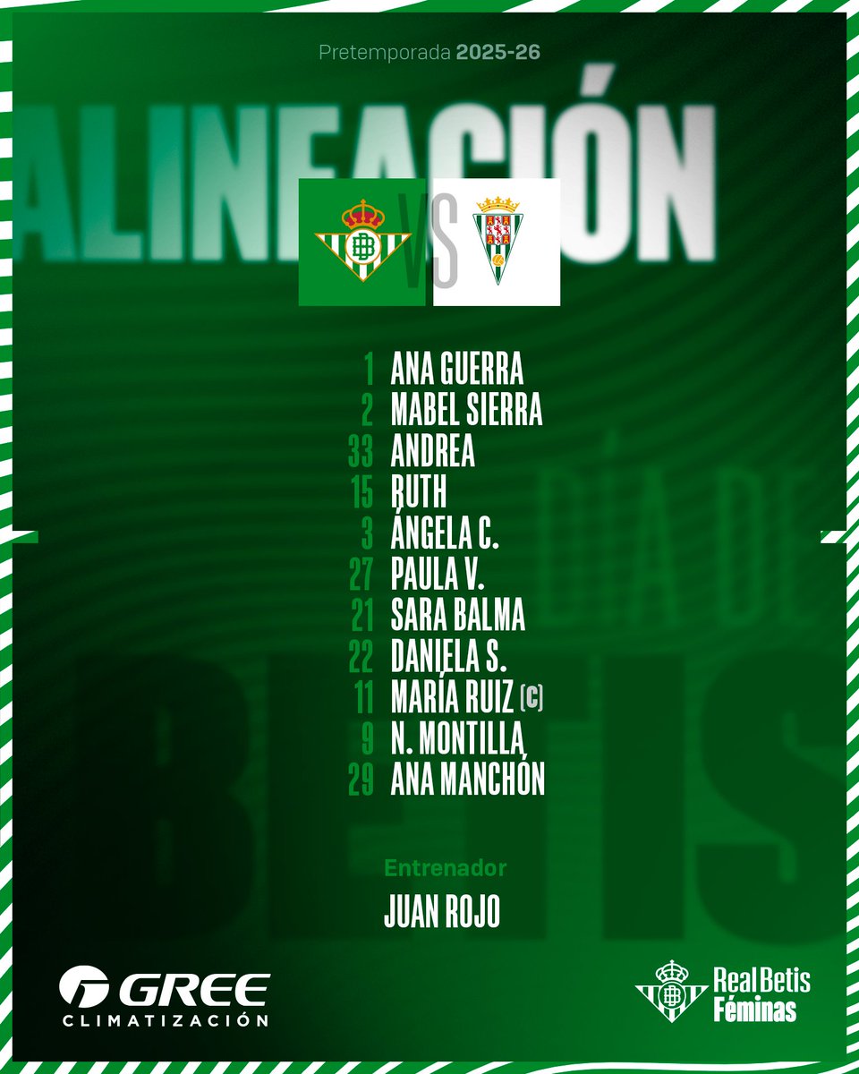 Real Betis Féminas (@realbetisfem) on Twitter photo 💚🤍💚
¡Nuestro once inicial para enfrentarnos al <a href="/CordobaFemenino/">Córdoba CF Femenino</a>!
#RealBetisCórdoba #BetisFéminas 💚🤍💚
¡Nuestro once inicial para enfrentarnos al <a href="/CordobaFemenino/">Córdoba CF Femenino</a>!
#RealBetisCórdoba #BetisFéminas