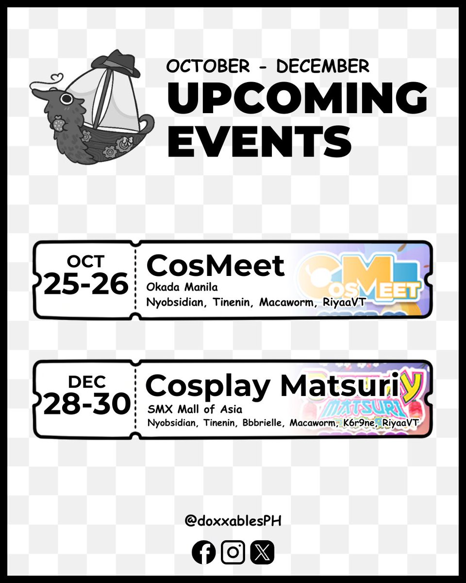 But wait! There's more~ 

Here are the rest of our confirmed events for 2025! We're still waiting on some events so look out for those too :3