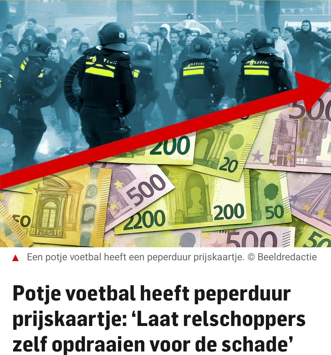 Politiebond NPB Zeeland-West-Brabant (@npbzwb) on Twitter photo Potje voetbal heeft peperduur prijskaartje: ‘Laat relschoppers zelf opdraaien voor de schade’. <a href="/maartenbrink/">Maarten Brink</a>: „Geef ze stadionverboden, leg meldplichten op en controleer daar scherp op. Laat ze zelf betalen voor de schade die ze veroorzaken.”
ad.nl/binnenland/pot…
#politie Potje voetbal heeft peperduur prijskaartje: ‘Laat relschoppers zelf opdraaien voor de schade’. <a href="/maartenbrink/">Maarten Brink</a>: „Geef ze stadionverboden, leg meldplichten op en controleer daar scherp op. Laat ze zelf betalen voor de schade die ze veroorzaken.”
ad.nl/binnenland/pot…
#politie