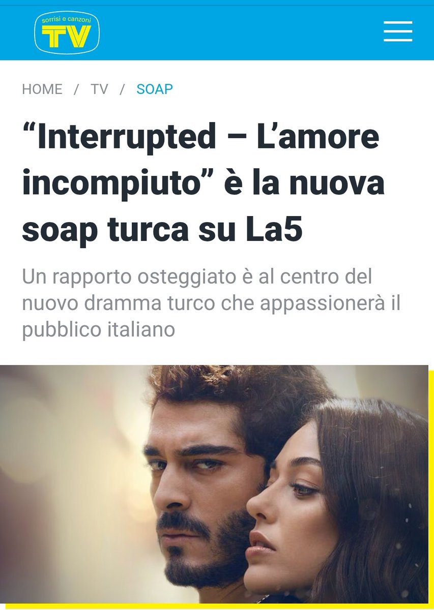 BurakDenizTT's tweet photo. Dal 7 agosto approda su La5 la serie turca #Interrupted con #BurakDeniz e #DilanÇiçekDeniz  con due episodi inediti ogni giovedì alle ore 23.30

https://t.co/vXvgwWKwI4 https://t.co/55p2ayMfXB