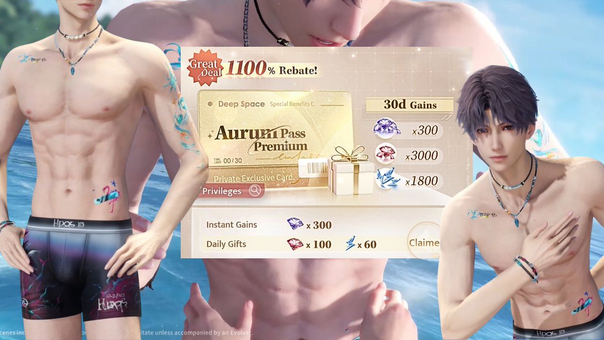 giveaway to celebrate shirtless rafayel 🐟✨
— followers edition

🎀 1x aurum pass for 1 winner
🎀 1x 60 crystals for 2 winners

to join you must:
- follow + ♡ + ↻
- give me your blessings for my pulls in the reply 🍀

ends on 10th august, 10.00am GMT+8