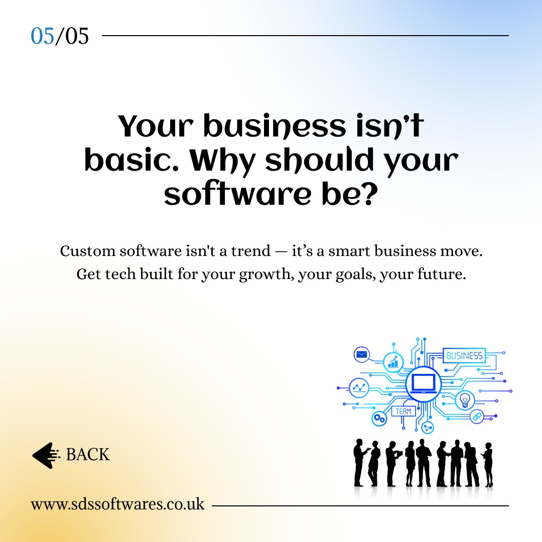 SDSSoftwares's tweet image. UK businesses are going custom 💻🚀

Why settle for generic when you can scale smarter?

Here’s why custom software is the game-changer 👇
#CustomSoftware #UKBusiness #SDSsoftwares
