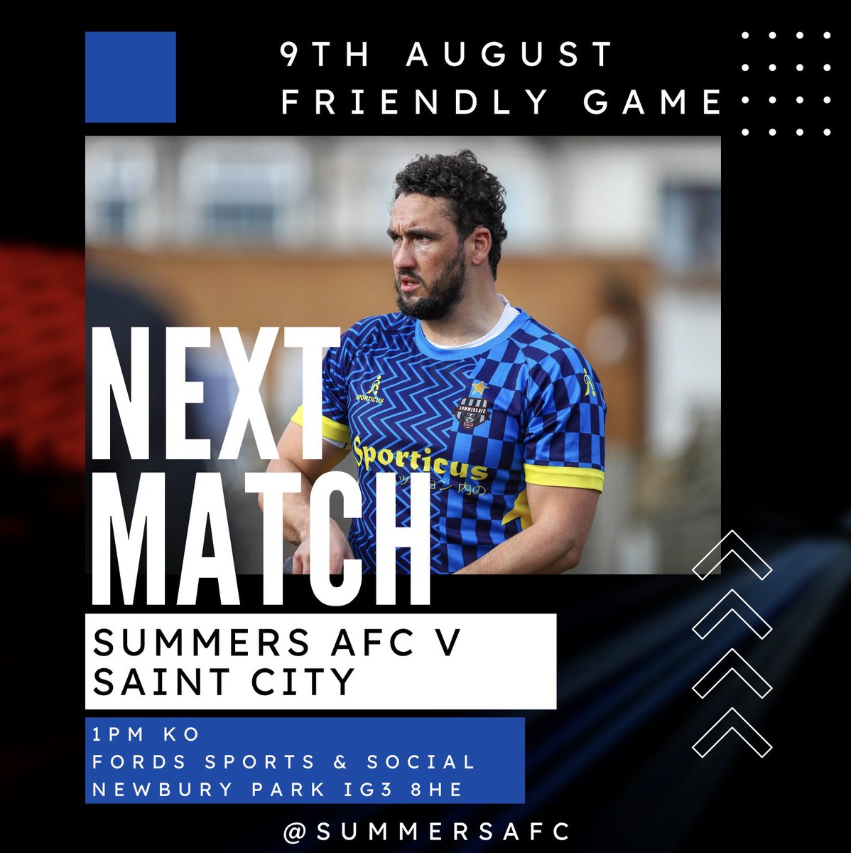 SUMMERS A.F.C (@summersafc) on Twitter photo Tomorrow we welcome <a href="/SaintCityFc23/">Saint City FC</a> as again we face another open age (step7) team
Having drawn with them last pre season we know they’re a top top side but if u want to be the best u have to face the best!!✌️
<a href="/EssexVetsLeague/">Essex Vets League</a> <a href="/EssexAllianceFL/">Essex Alliance FL</a> Tomorrow we welcome <a href="/SaintCityFc23/">Saint City FC</a> as again we face another open age (step7) team
Having drawn with them last pre season we know they’re a top top side but if u want to be the best u have to face the best!!✌️
<a href="/EssexVetsLeague/">Essex Vets League</a> <a href="/EssexAllianceFL/">Essex Alliance FL</a>