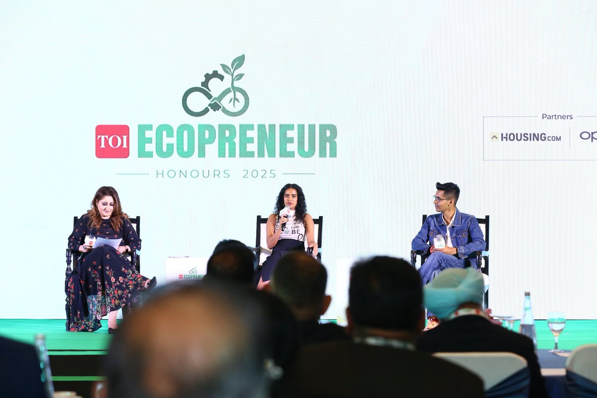Honoured to receive the #TOIEcopreneur2025 Award by <a href="/timesofindia/">The Times Of India</a> 🏆

I was also part of a panel discussion, "The Power of Citizens: Redefining Environmental Activism in the Digital Age”, where we explored how the power of digital voices are shaping the future of our planet 🌳🌎