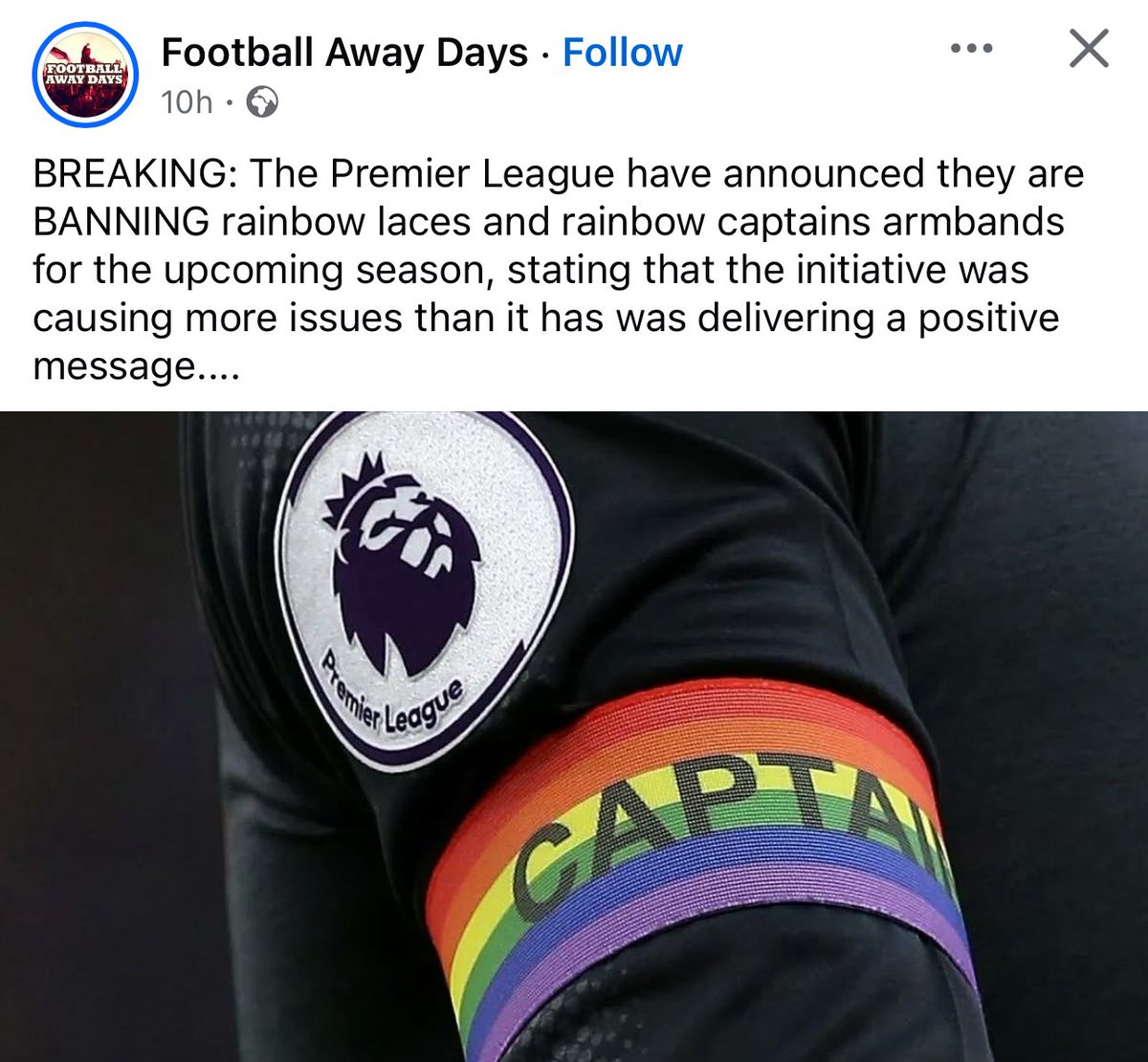 DinaFalken's tweet image. Die Premier League schafft Regenbogenbinde &amp;amp; Rainbow Laces ab.
Statt Haltung gibt’s jetzt “Neutralität”.
Statt Solidarität mit queeren Fans &amp;amp; Spieler*innen: Rückzug.
Und die, die queerfeindlich hetzen, feiern.
Das ist kein Fortschritt.
Das ist feige.
#RainbowLaces #PL #LGBTQ