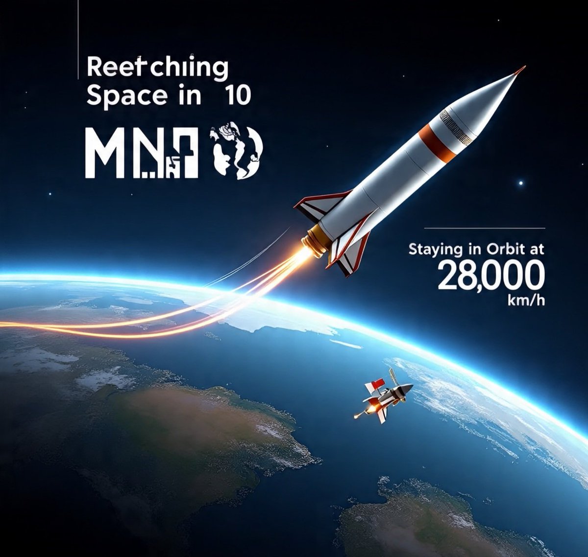 Globalcrux's tweet photo. 🔭 Did you know?
If you could fly a spaceship straight up, you'd reach space in just under 10 minutes.

But to stay in space?
You need to move sideways at 28,000 km/h.

It’s not just height. It’s speed.

#SpaceX #NASA #AstronomyFacts #OrbitalMechanics #SpaceHub 🚀 https://t.co/4ZZEZcTwSD