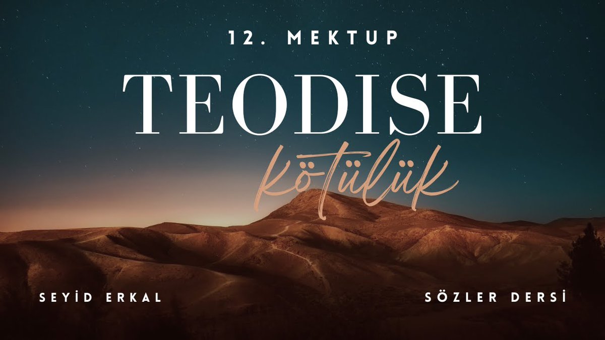 𝔫𝔲𝔯'𝔡𝔞𝔫 𝔢𝔠𝔷𝔞𝔩𝔞𝔯 (@r_nurdaneczalar) on Twitter photo 12. MEKTUP / Teodise - Kötülük
🎙️ <a href="/SeyidErkal/">SEYİD NURFETHİ ERKAL</a>
🔗 youtube.com/watch?v=ULW15_…
⏳ 0:50 “Mesâil-i imaniyenin münakaşa suretinde bahsi caiz değildir.”
Dinlerin ayrıştığı, batıl mezheplerin ortaya çıktığı konuları, tahkik hesabına da olsa, özellikle cemaatlerin huzurunda, sâfî 12. MEKTUP / Teodise - Kötülük
🎙️ <a href="/SeyidErkal/">SEYİD NURFETHİ ERKAL</a>
🔗 youtube.com/watch?v=ULW15_…
⏳ 0:50 “Mesâil-i imaniyenin münakaşa suretinde bahsi caiz değildir.”
Dinlerin ayrıştığı, batıl mezheplerin ortaya çıktığı konuları, tahkik hesabına da olsa, özellikle cemaatlerin huzurunda, sâfî