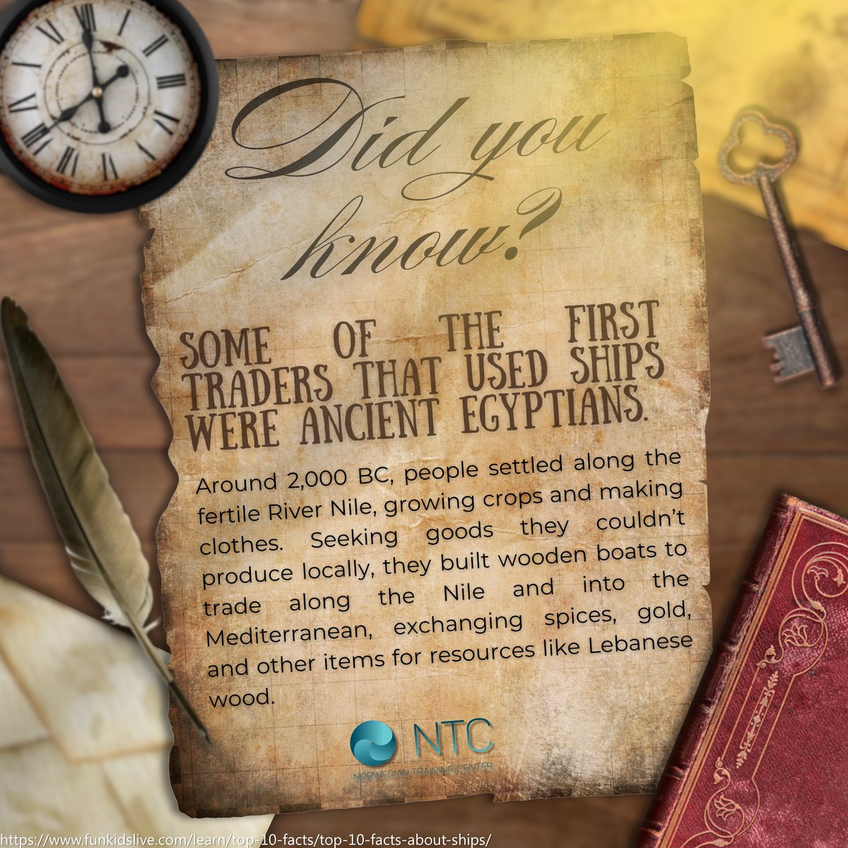 🏺 Fun Fact Friday

Around 2,000 BC, Ancient Egyptians became some of the first ship traders — sailing the Nile into the Mediterranean to swap spices, gold &amp; more for goods like Lebanese wood. 🌊⚓ 

#MaritimeHistory #FunFactFriday
