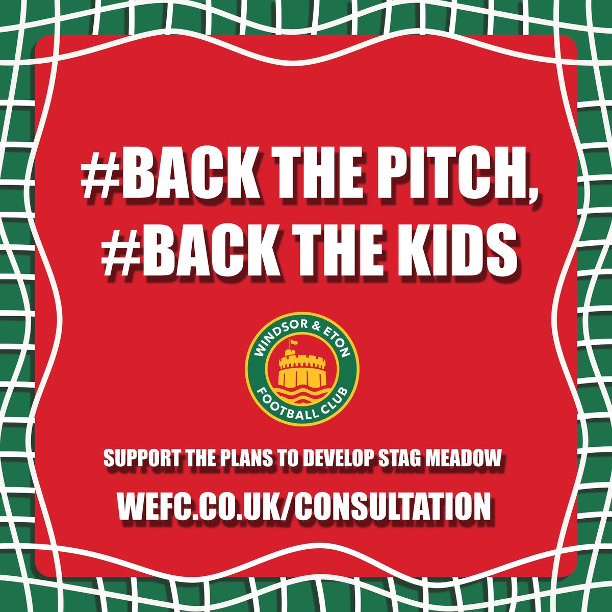 Today we launch our plans for a 3G pitch at Stag Meadow! 🥳
 
#BackThePitch #BackTheKids

We’re building a better future for football in Windsor - but we can’t do it without YOU.

Find out more here: wefc.co.uk/consultation/
 
Sign our petition: change.org/p/supporting-t…