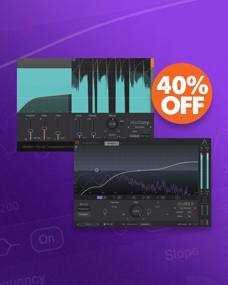 PluginFox (@pluginfox) on Twitter photo Apogee August Sale 🎛️
Save up to 40% on Mod FX plugins
Buy here - pluginfox.com/apogee
Sale ends August 24th ⏰
<a href="/apogeedigital/">Apogee Electronics</a> #apogee #pluginfox #plugindeals #pluginsales #dtm #plugins #vstplugins Apogee August Sale 🎛️
Save up to 40% on Mod FX plugins
Buy here - pluginfox.com/apogee
Sale ends August 24th ⏰
<a href="/apogeedigital/">Apogee Electronics</a> #apogee #pluginfox #plugindeals #pluginsales #dtm #plugins #vstplugins