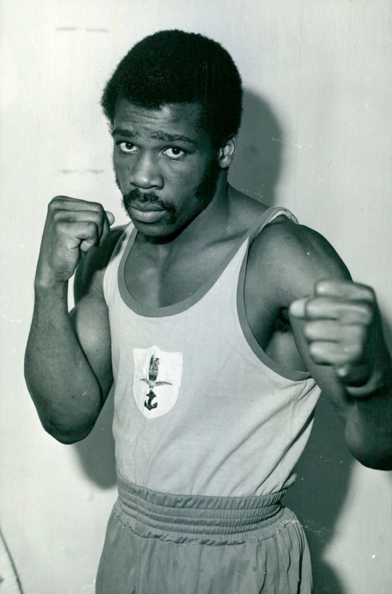 Commonwealth Games silver medalist Delroy Parkes of the RAF/Combined Services BA is pictured before his 1978 defeat to Herol Graham in the 75KG ABA final at Wembley.