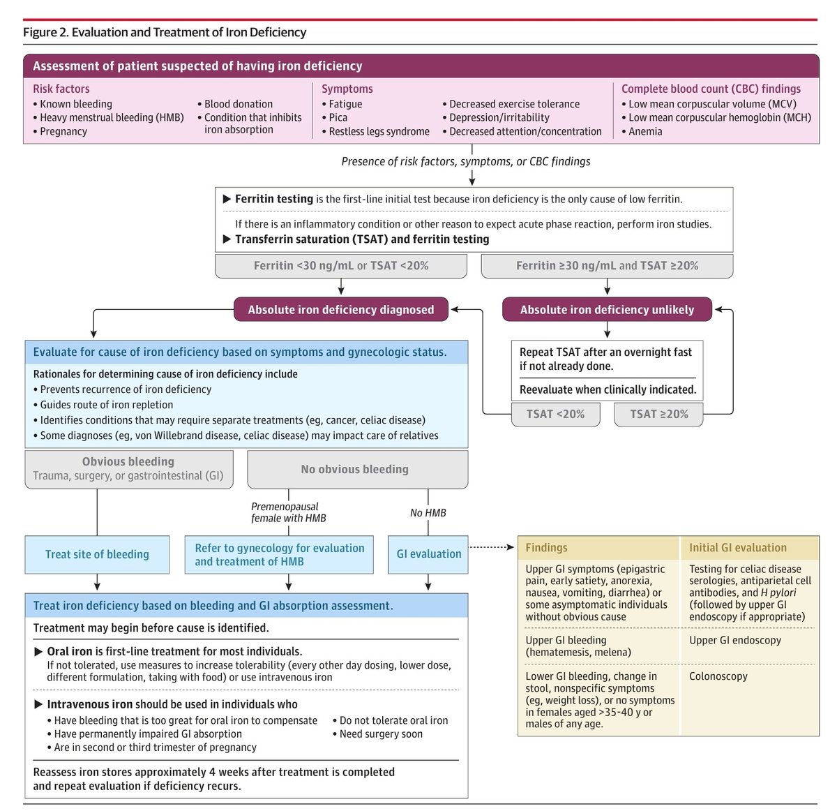 docakx's tweet photo. 🌟 IRON DEFICIENCY - Evaluation and treatment 

Iron Deficiency in Adults - A Review, JAMA March 2025 https://t.co/FlkzLe2WSi