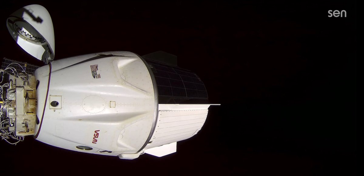 The effect of Space weather as displayed by SpaceX Dragon Endurance after spending 145 days in space!

The ablative shielding on the outside of Dragon naturally degrades and causes no significant damage to the spacecraft.

You can notice hues of orange and yellow 🚀