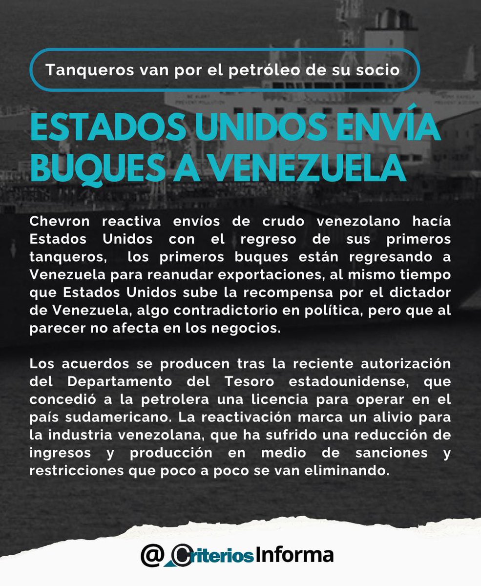 Estados Unidos aprueba el envío de buques a Venezuela, pero no van por Maduro sino por petróleo.

La vice dictadora venezolana Delcy Rodríguez afirmó que: "el sector petrolero sigue avanzando a pesar de las sanciones"

#petroleo #USA #Trump #Maduro #Venezuela #Criterios