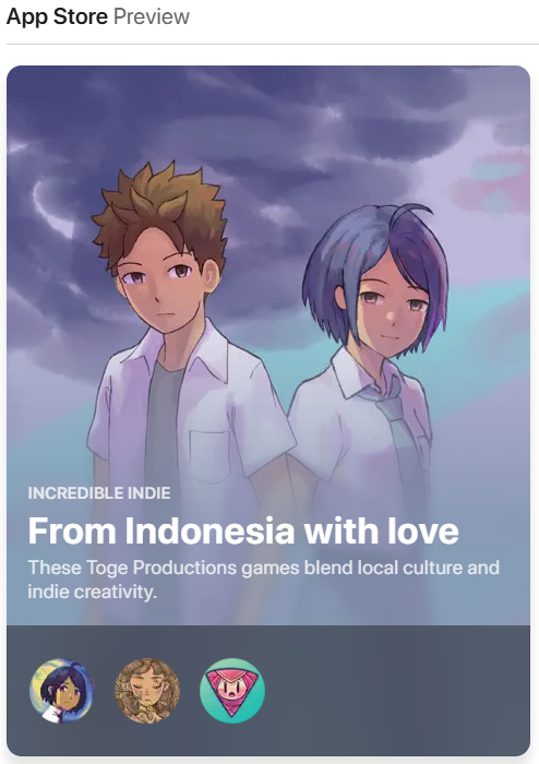 In the article, we talked about how we celebrate Indonesian culture through our games.

Thank you for featuring our games, <a href="/Apple/">Apple</a> <a href="/AppStoreGames/">App Store Games</a>.

Go read it here: apps.apple.com/story/id181680…
