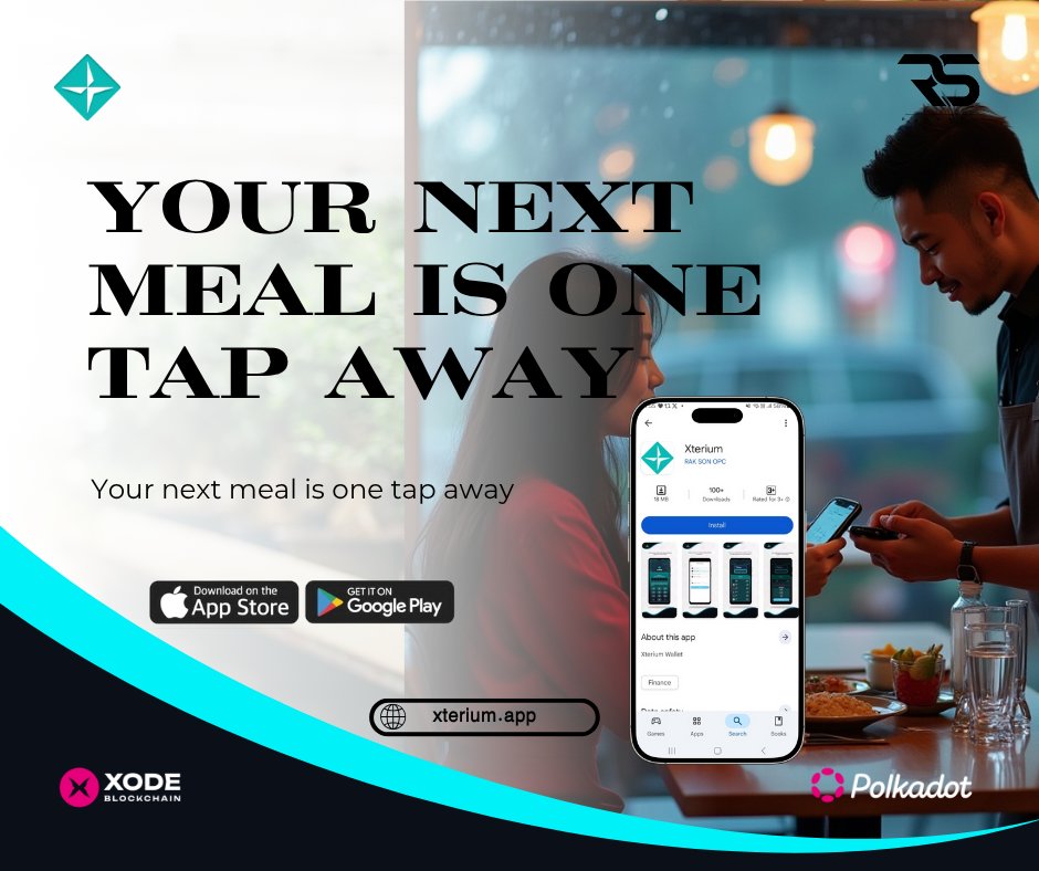 XodeNet's tweet image. Your next meal is one tap away

 @XteriumWallet will make it seamless.

 #TapTapGo #XteriumWallet #DiningReimagined