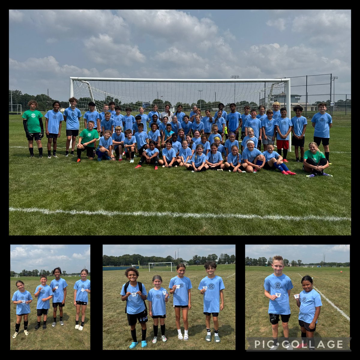 Great week of camp! Here are the middle schoolers, our skills competition champs and campers of the day! Hope everyone had a great time and got 1% better!💙⚽️