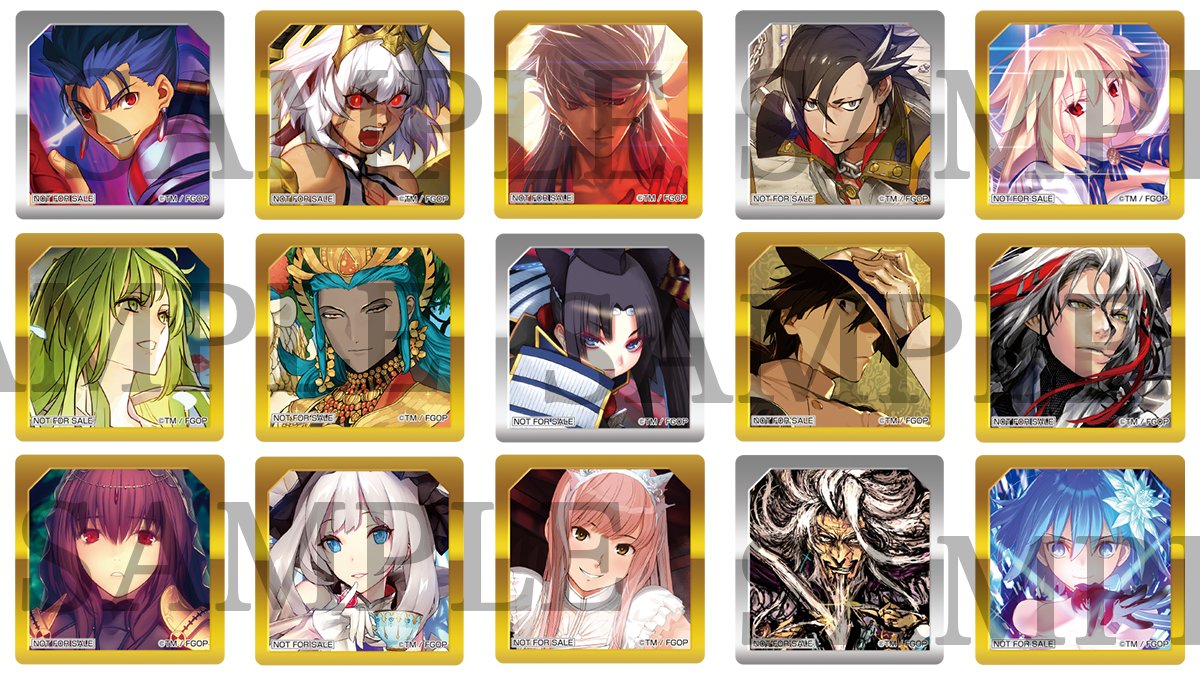 来場者特典は選択画面風ステッカー5枚セット（クラス別）と「Fate