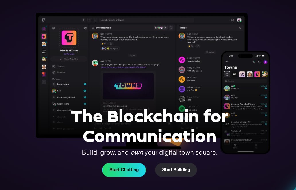 Tarzan_nosoul's tweet image. 🛸 Say hello to Towns – ownable, encrypted, onchain spaces for real-time messaging.
No middlemen. No limits. Just pure programmable communication.
Built on Base. Powered by you.
@TownsProtocol 
#TownsProtocol #Web3Social #OnchainMessaging #BaseL2