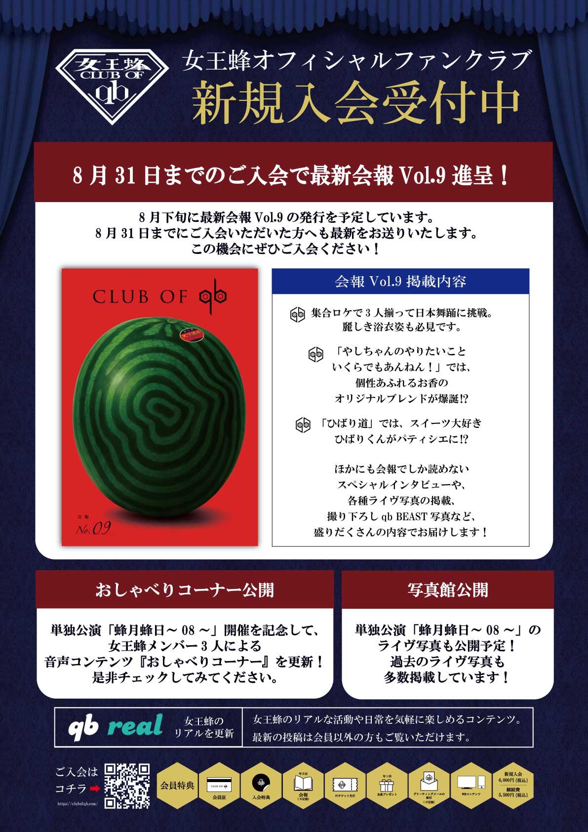 女王蜂　CLUB OF qb ファンクラブ会報　1,2,3,4,5,6,8 女王蜂 ファンクラブ CLUB OF qb 会報&特典セット
