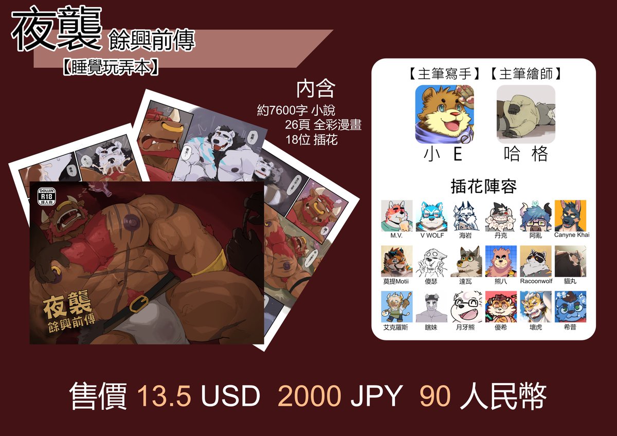 【夜襲-餘興前傳】 正式上架囉!!!
優先於 Gumr🅾️ad
以及
【支付寶專用平台】 Per🅾️hub
開賣!!

🅿️atreon 及 F🅰️nbox
因為沒有商店功能
因此會過一陣子才上架

本次劇情是 餘興 發生之前的故事

歡迎有興趣的朋友
到我的主頁點選販售平台參觀選購

【Night Raid - Pastime Prequel】 is officially