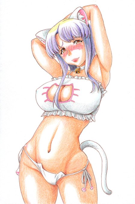 #世界猫の日 #過去絵 世界猫の日だということなんで、猫を貼る ←ランジェリーでしょこれ