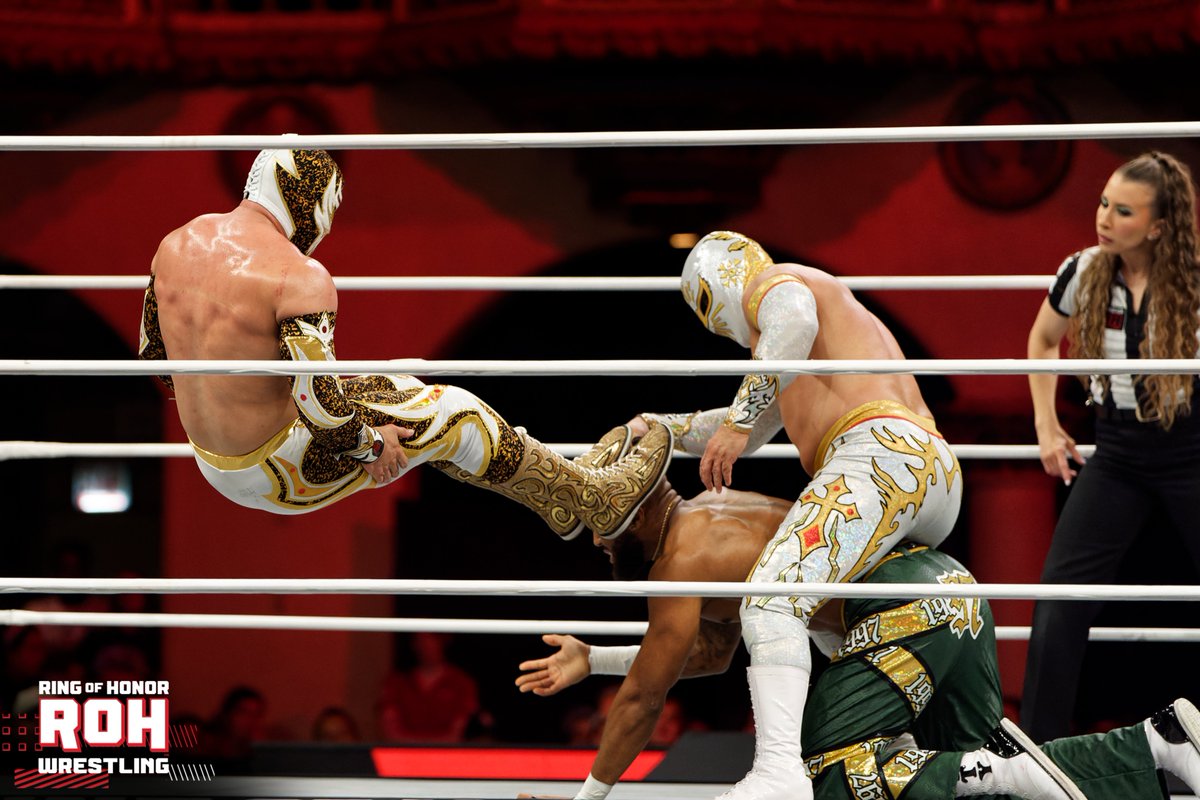 ROH - Ring of Honor Wrestling (@ringofhonor) on Twitter photo In a major tag team battle, <a href="/caristicomx/">CARISTICO MISTICO MX Oficial</a> and <a href="/MascaraDoradMD/">Mascara Dorada CMLL</a> triumphed over <a href="/_BlakeChristian/">Blake Christian ブレイク・クリスチャン</a> and <a href="/BigShottyLee/">BigShottyLee</a>, proving why they are among the best in the world.
WatchROH.com In a major tag team battle, <a href="/caristicomx/">CARISTICO MISTICO MX Oficial</a> and <a href="/MascaraDoradMD/">Mascara Dorada CMLL</a> triumphed over <a href="/_BlakeChristian/">Blake Christian ブレイク・クリスチャン</a> and <a href="/BigShottyLee/">BigShottyLee</a>, proving why they are among the best in the world.
WatchROH.com