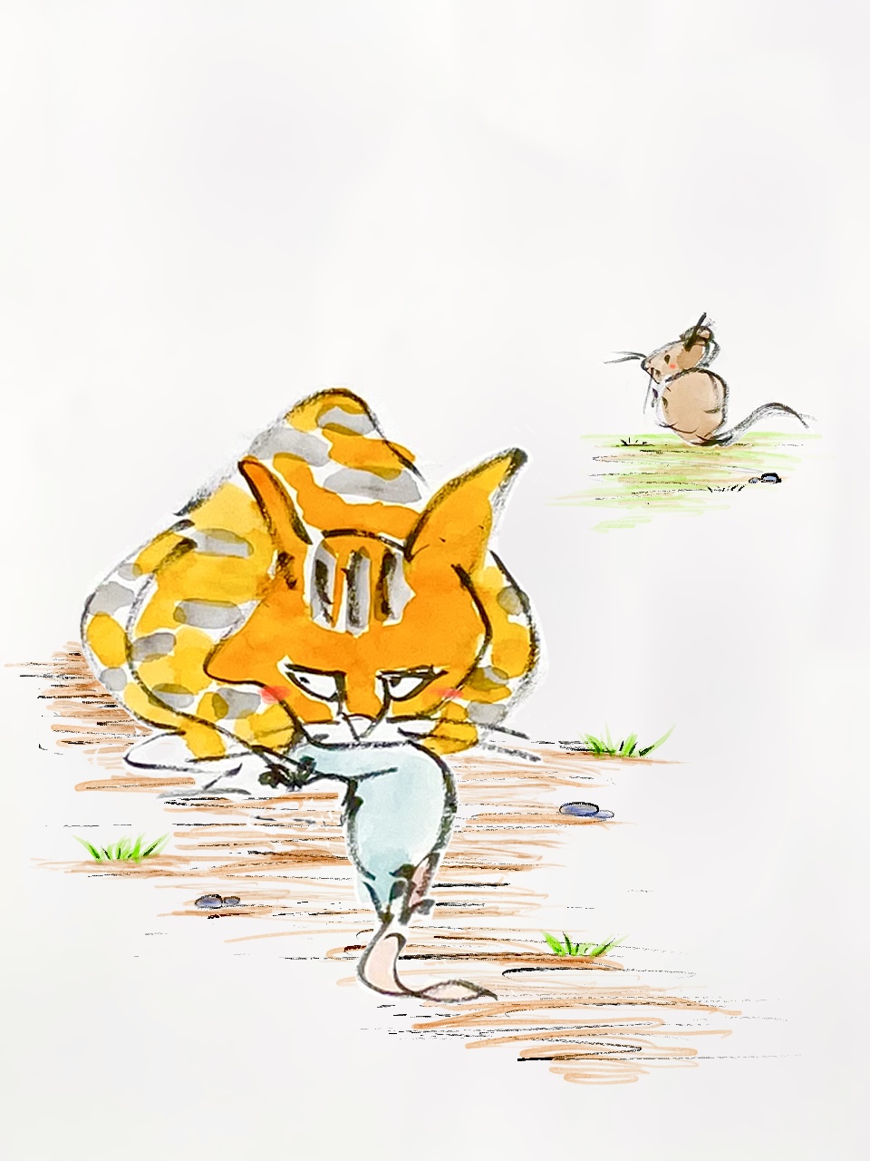「ウメとタロー」猫イラスト（原画） 島田泰介 on X: 