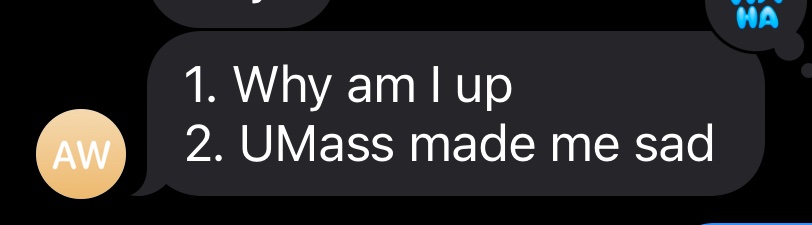 Friend from Texas has been playing as UMass on cfb and is having some very typical UMass experiences