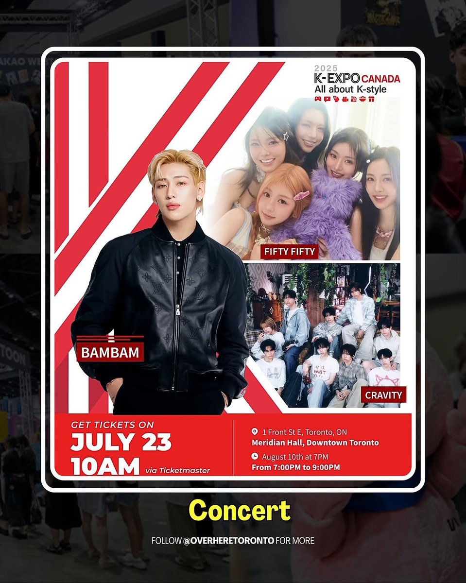 K-EXPO Canada 2025 is taking over Toronto this August, and it’s the ultimate celebration of Korean culture and all things K-Pop.

📍 Meridian Hall &amp; Delta Hotels Toronto
🗓️ August 9 - 12
🎟️ FREE Admission

#KEXPOCANADA2025 
#BamBam #뱀뱀 <a href="/BamBam1A/">BamBam</a>