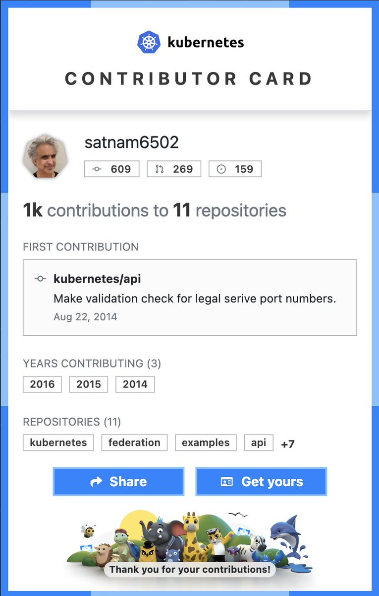 satnam6502's tweet image. Happy #kuberTENes! Check out my #FirstContribution to Kubernetes #ContribCard contribcard.clotributor.dev/satnam6502