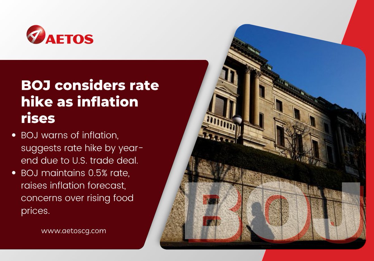 AETOSCG's tweet photo. BOJ considers rate hike as inflation rises

#AETOS
#tradingforex
#financialnews https://t.co/Qv7RkrloPp