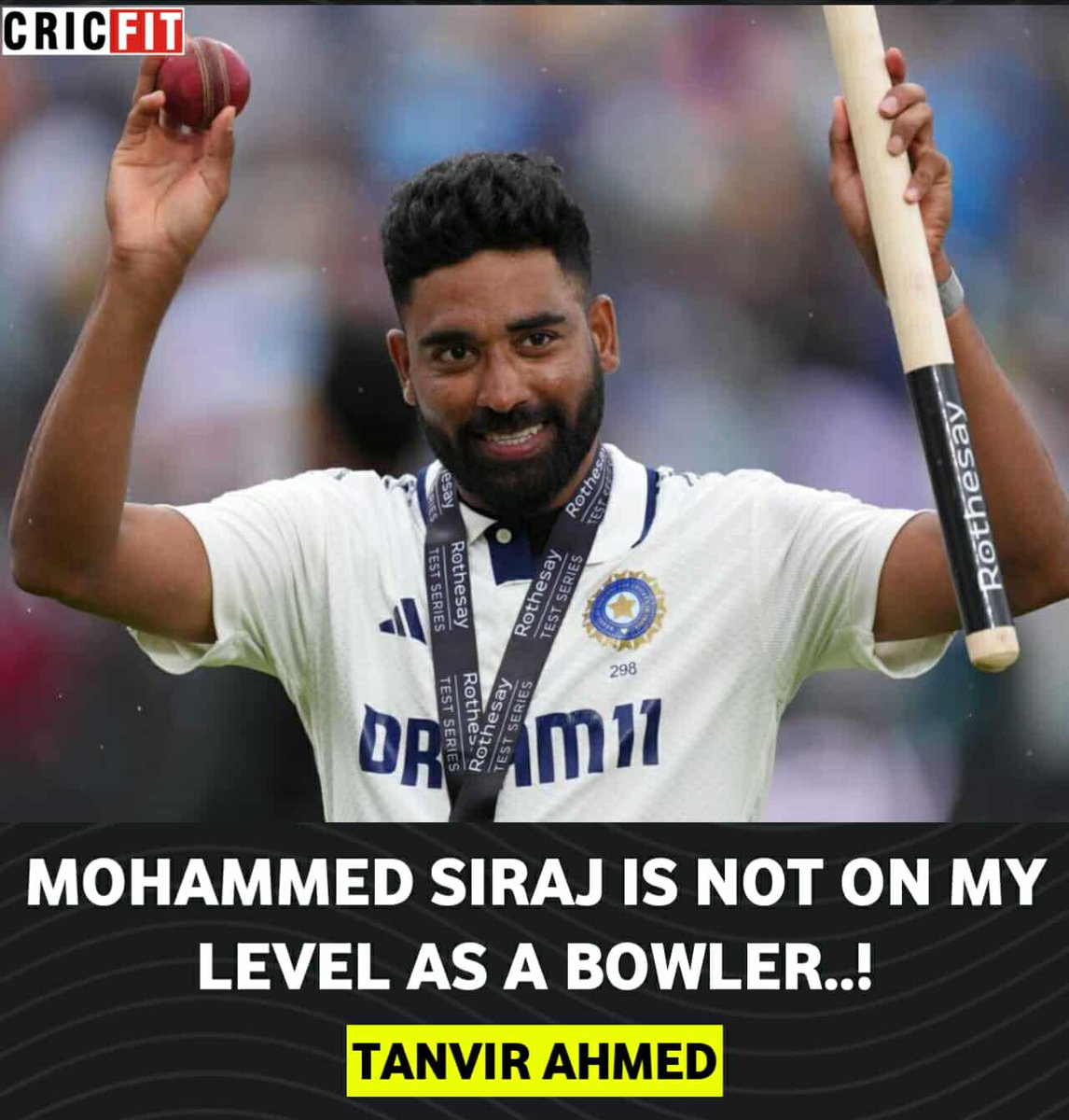 Tanvir Ahmed’s bold claim: 'Mohammed Siraj isn’t on my level as a bowler!' 🏏🔥 Sparks fiery debate among fans. 
#mohammedsiraj