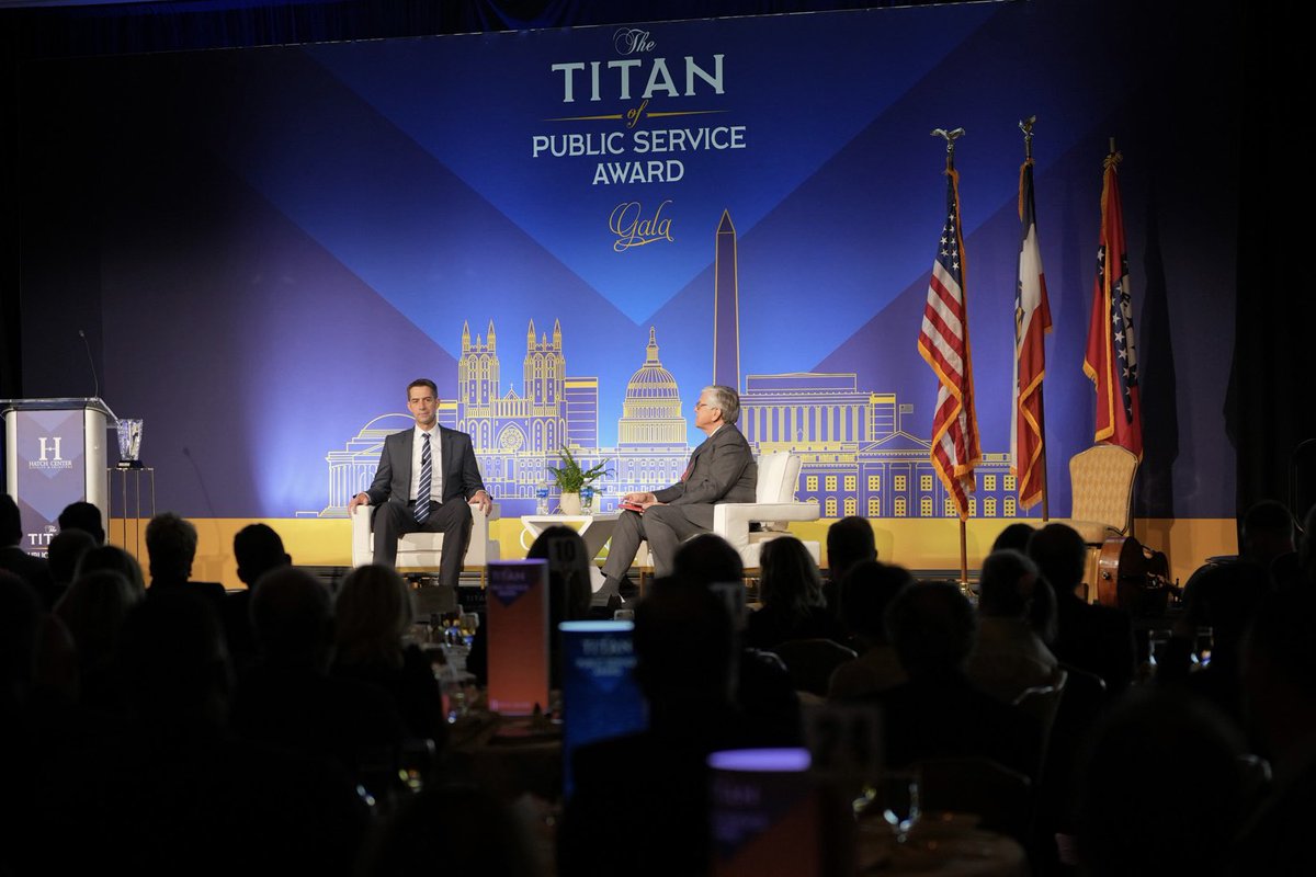Lt. Gov. Deidre M. Henderson (@lghendersonutah) on Twitter photo The Orrin G. Hatch Foundation presents the Titan of Public Service Award each year to an individual who has demonstrated exceptional commitment to civic leadership. Congratulations to Senator Tom Cotton for his dedication to our country. The Orrin G. Hatch Foundation presents the Titan of Public Service Award each year to an individual who has demonstrated exceptional commitment to civic leadership. Congratulations to Senator Tom Cotton for his dedication to our country.