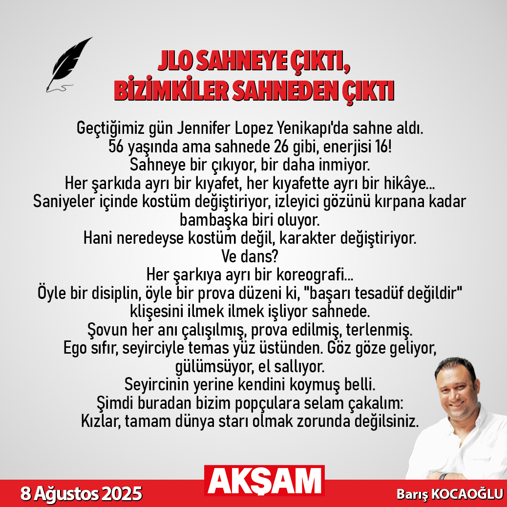 Akşam Gazetesi (@aksam) on Twitter photo ✍️Barış Kocaoğlu yazdı... "JLO sahneye çıktı, bizimkiler sahneden çıktı"
<a href="/bariskocaoglu66/">Baris Kocaoglu</a>
tmd.yt/hc348 ✍️Barış Kocaoğlu yazdı... "JLO sahneye çıktı, bizimkiler sahneden çıktı"
<a href="/bariskocaoglu66/">Baris Kocaoglu</a>
tmd.yt/hc348