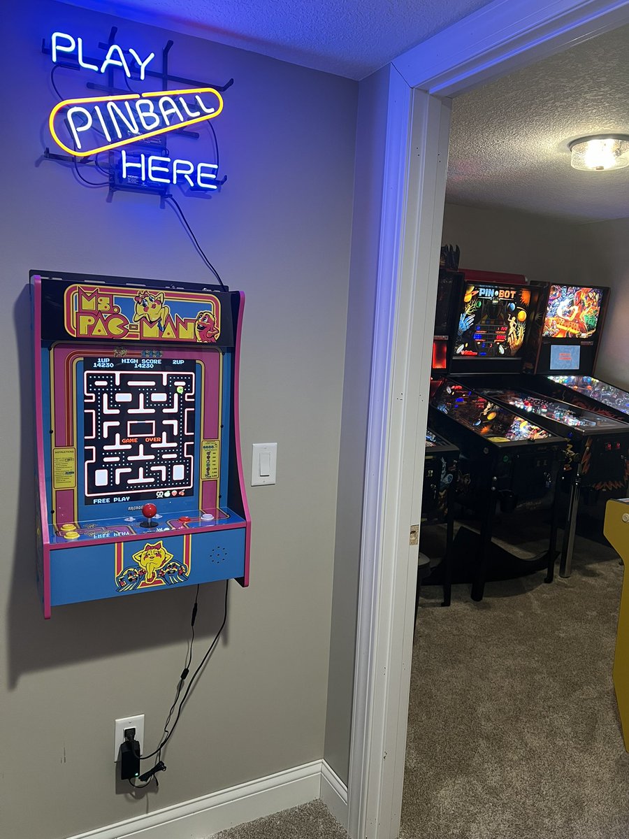 We added a small addition to our arcade room.