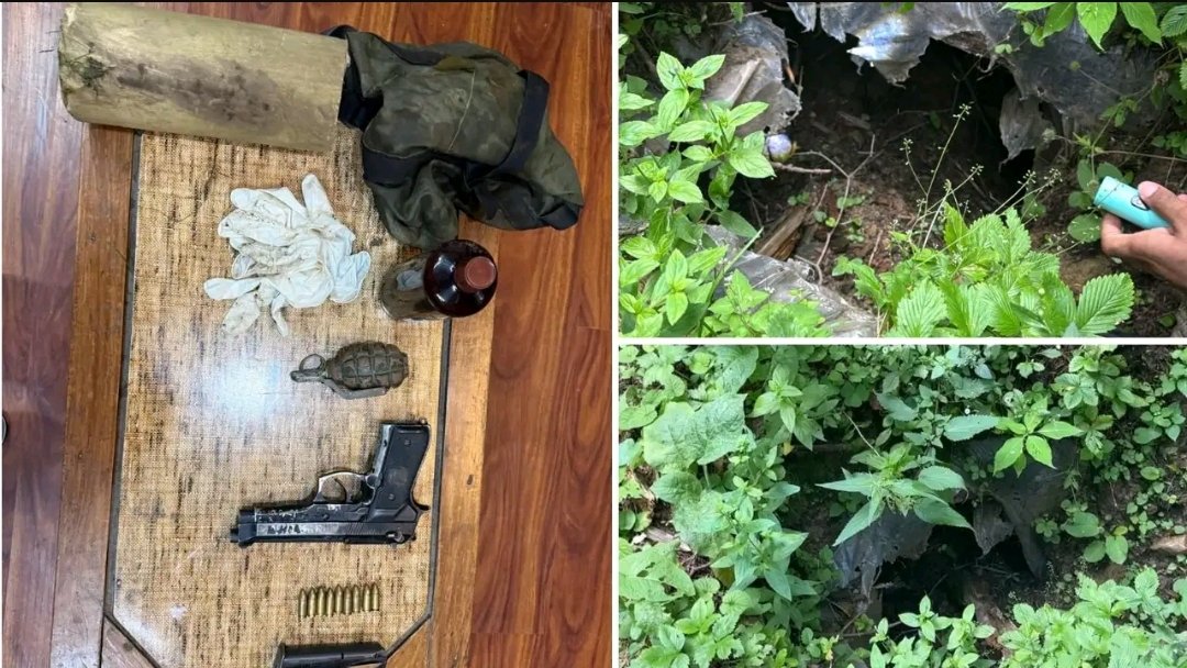 Shashank_posts's tweet image. 🚨 Terrorist hideout busted in Baramulla, J&amp;amp;K. Security forces recovered arms, ammo &amp;amp; medical supplies from Gogaldara-Danwas forest. Another hideout busted earlier in Kishtwar with AK-47 &amp;amp; binoculars seized. Crackdown continues. #Kashmir #SecurityForces #IndiaFightsTerror 💪🛡️
