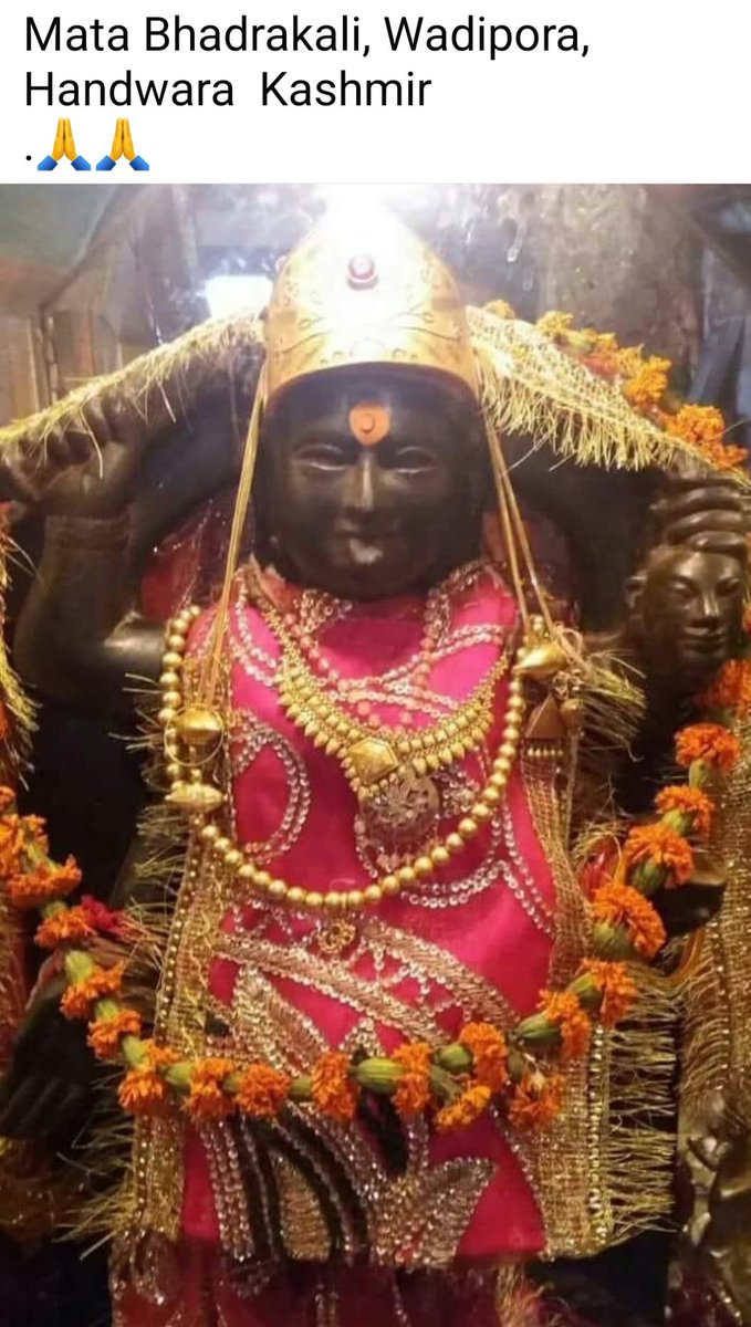 கஷ்மீர் வாடிபோராவில் உள்ள பத்ரகாளி. 1400 வருடங்களாக அங்கே சிலை ரூபத்தில் நின்று கொண்டிருக்கிறாள் . வடக்கு தெற்கு என்பதெல்லாம் அவளுக்கு இல்லை. இந்துக்களுக்கும் இல்லை. பெண் யாராவது ரௌத்திரம் கொண்டால்  'பத்ரகாளி மாதிரி', என்று வீட்டில் அம்மா சொல்வாரே, அதே பத்ரகாளி தான்!      'காளி',