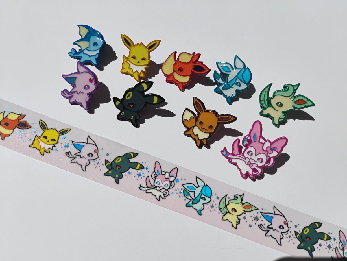 UniDragonShop's tweet photo. have you seen our new eeveelution enamel pins? they're all ready to hop into your pokeball and head home with you! https://t.co/CB4y7z4Qrr