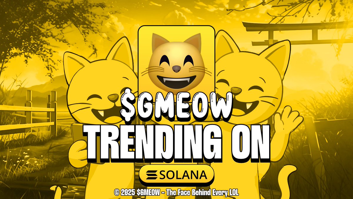 its_gmeow's tweet photo. $GMEOW Takes the Top Spot!
We’ve hit #1 on SOL Trending and we’re just getting started! 🚀
Are you riding the wave yet? https://t.co/45yUsWlxHS