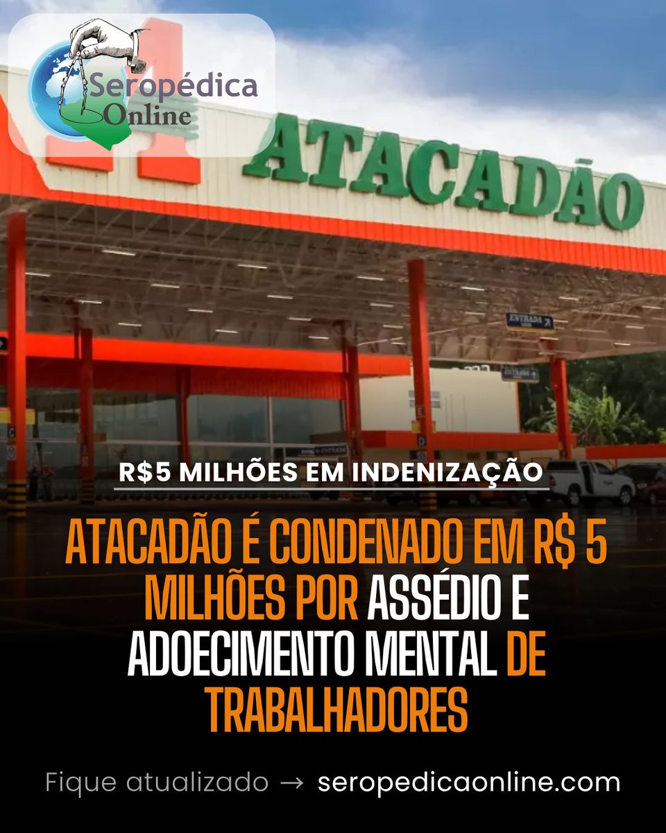CalderiniLuiz's tweet image. 🚨 Atacadão condenado a pagar R$ 5 milhões por assédio e adoecimento mental de funcionários! Essa decisão é crucial para garantir direitos trabalhistas e um ambiente seguro. Quer saber mais? Confira: seropedicaonline.com/noticias/ultim… 

#Atacadão #DireitosTrabalhistas #SaúdeMental #Justiça