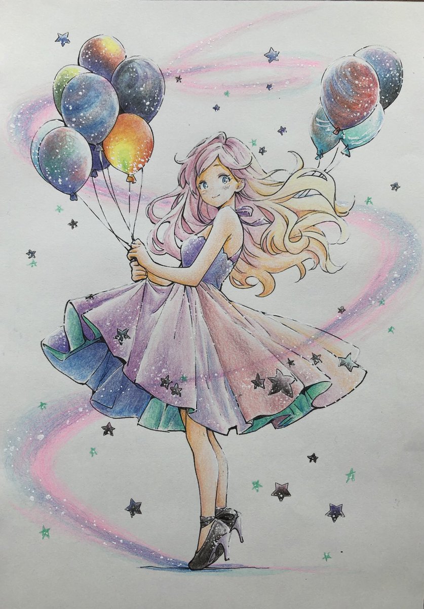 WUUEoUIr27Rd0Uk's tweet image. #maico
#かわいい女の子塗り絵
#色鉛筆
#大人の塗り絵
赤缶メイン、ホルベインと色辞典少々を使用しました。風船は宇宙や惑星をイメージしたんですが仕上がりは水風船みたい💦でもイメージが固まるのが早くスイスイ塗れました(^^)